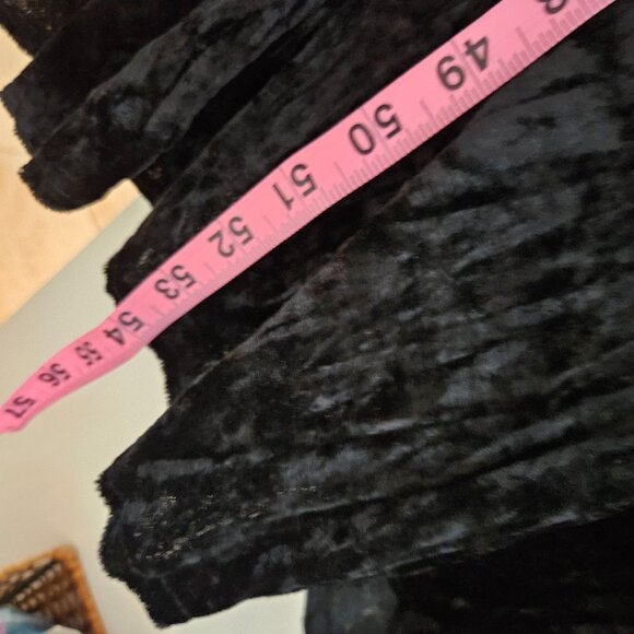 ZOE California Maxi Dress Sz Medium Vtg Black Crinkle Velvet Witchy Goth Vampire - Picture 10 of 14
